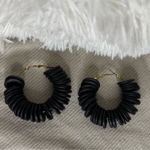 Sassy Jones Black Fan Earrings